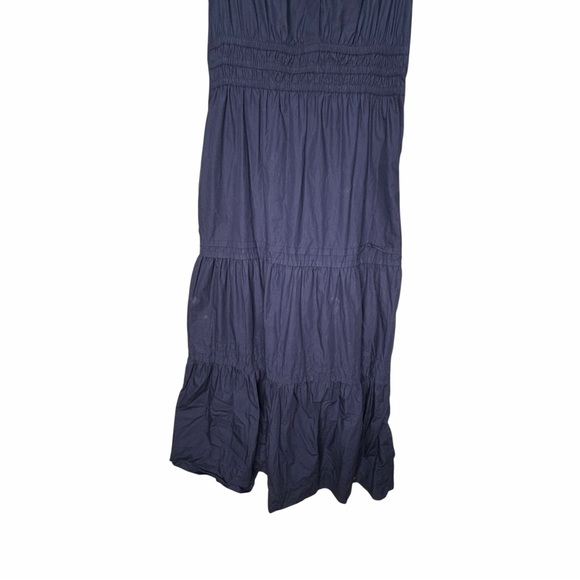 Quince 100 Organic cotton Navy Tiered Maxi dress Medium - Picture 4 of 8